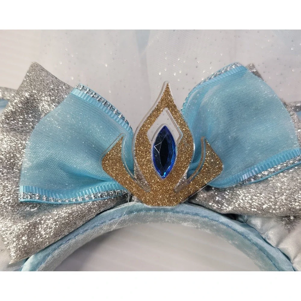 Disney Parks Frozen Elsa Minnie Mouse Rhinestones & Vail Ear Headband